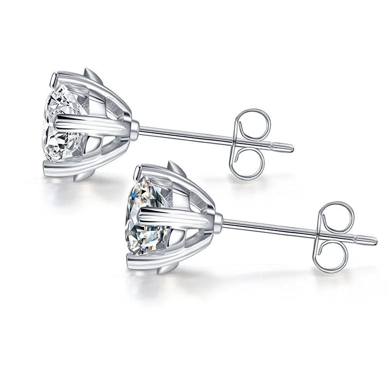 sterling silver jewelry - Silver Earrings SLM0003E-0.1 CT * 2 side view