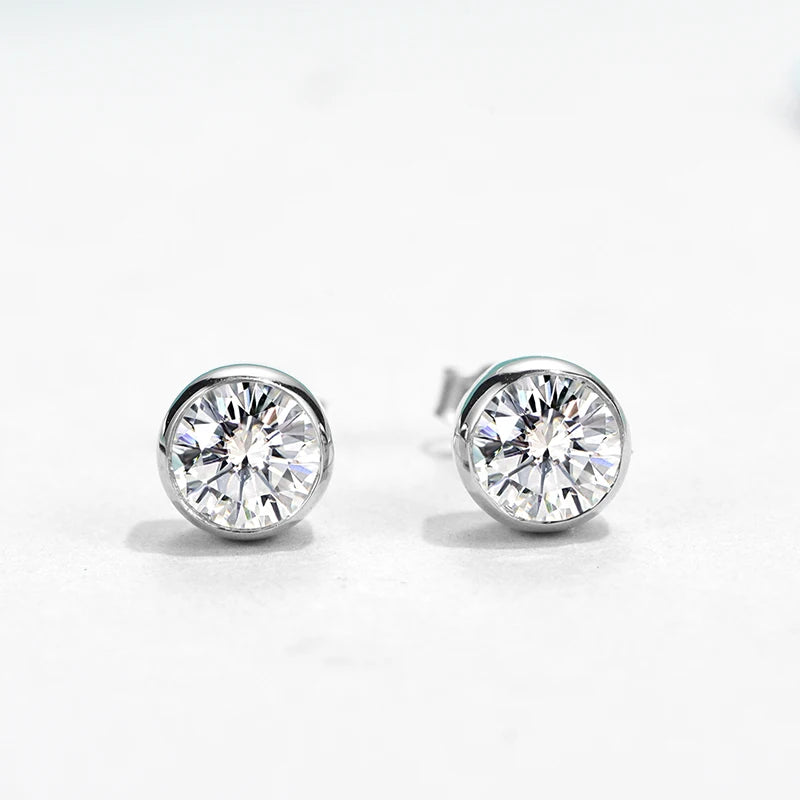 sterling silver jewelry - 925 Silver Earrings SLM0004E-0.5CT * 2 detail view