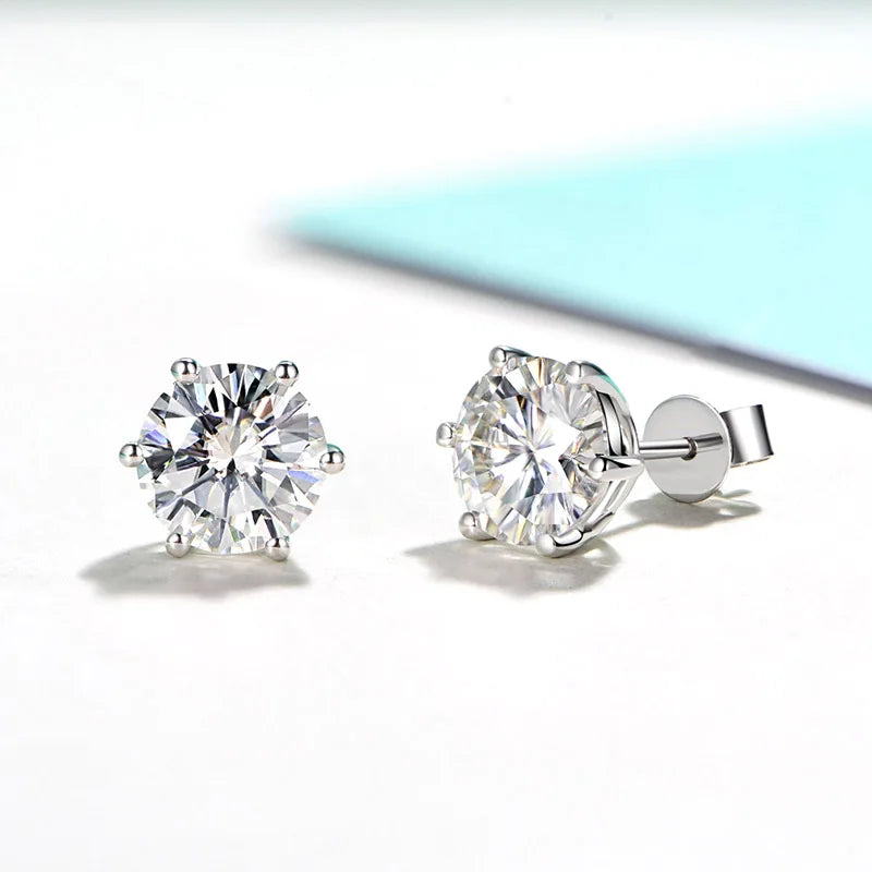 sterling silver jewelry - 925 Silver Earrings SLM0005E-1 CT * 2 open view