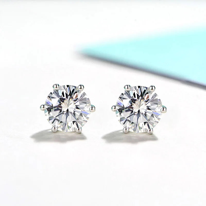 sterling silver jewelry - 925 Silver Earrings SLM0005E-1 CT * 2 side view