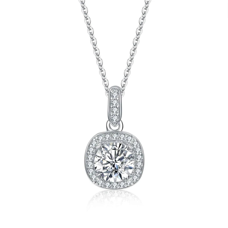 sterling silver jewelry - 925 Silver Pendant Necklace SLM0022N-2 CT-40-45cm AJ front view