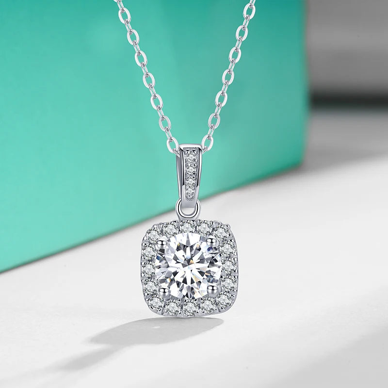 sterling silver jewelry - 925 Silver Pendant Necklace SLM0022N-2 CT-40-45cm AJ side view