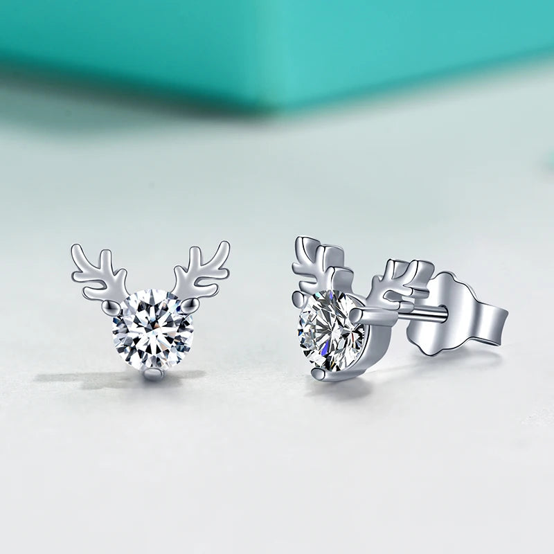 sterling silver jewelry - 925 Silver Earrings SLM0007E-0.3 CT * 2 open view