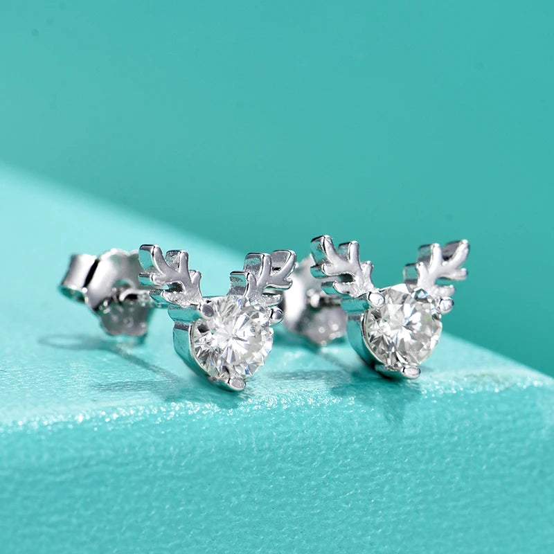 sterling silver jewelry - 925 Silver Earrings SLM0007E-0.3 CT * 2 side view
