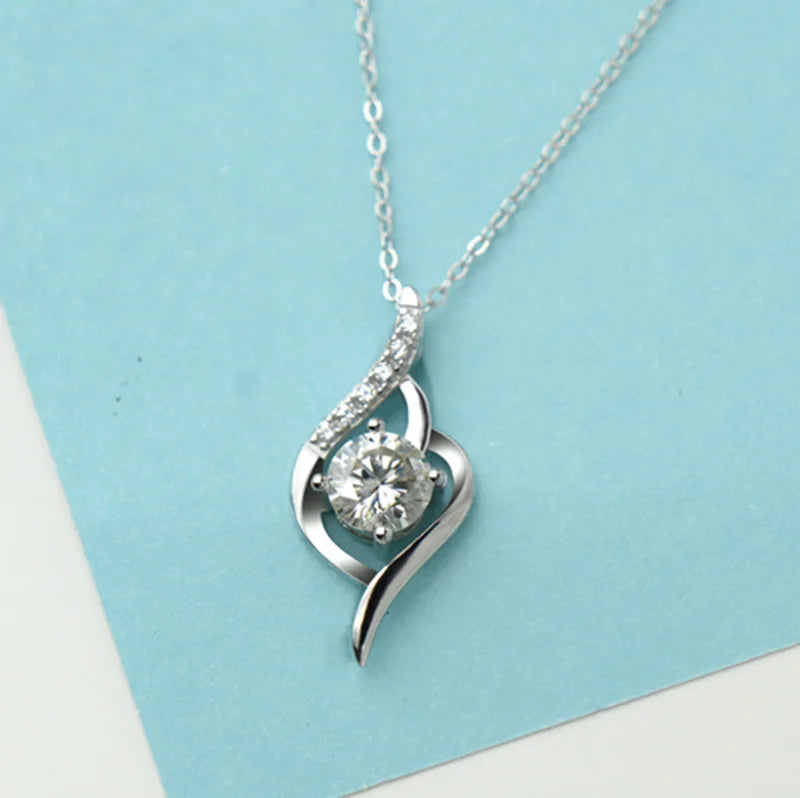 sterling silver jewelry - 925 Silver Pendant Necklace SLM0023N-1 CT-45cm AJ open view