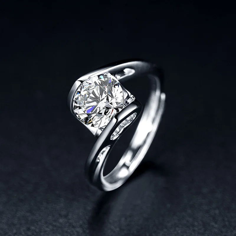 sterling silver jewelry - 925 Silver Ring SLM0022R-0.3 CT-AJ detail view