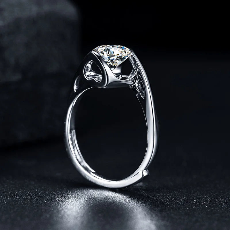 sterling silver jewelry - 925 Silver Ring SLM0022R-0.3 CT-AJ side view