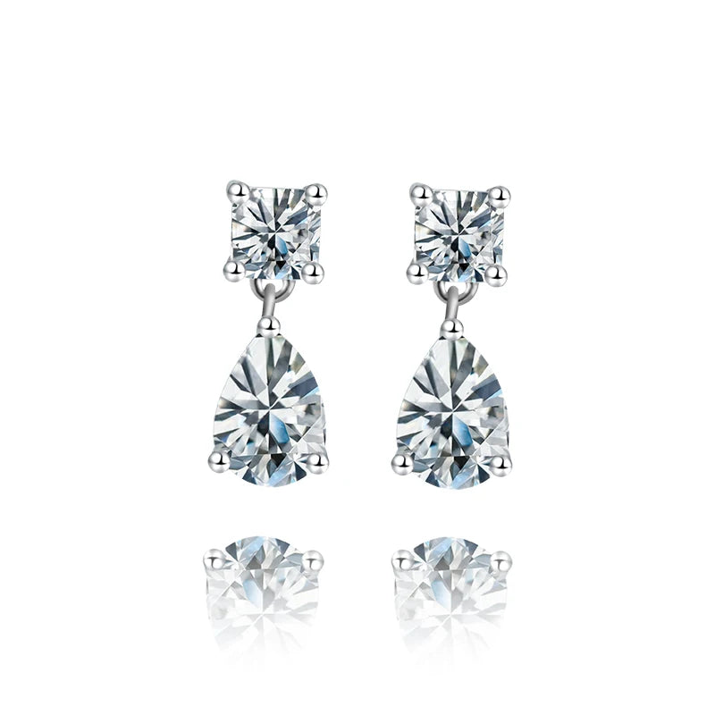 sterling silver jewelry - 925 Silver Earrings SLM0010E-White front view