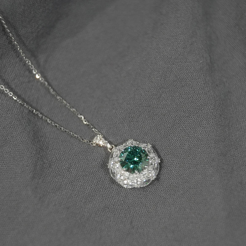 sterling silver jewelry - 925 Silver Blue Necklace Pendant SLM0024N-Green-40-45cm AJ product view 06