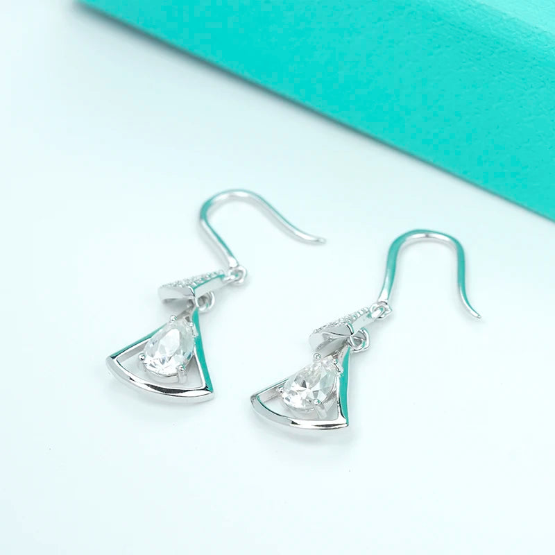 sterling silver jewelry - 925 Silver Earrings SLM0011E-0.5 CT * 2 side view