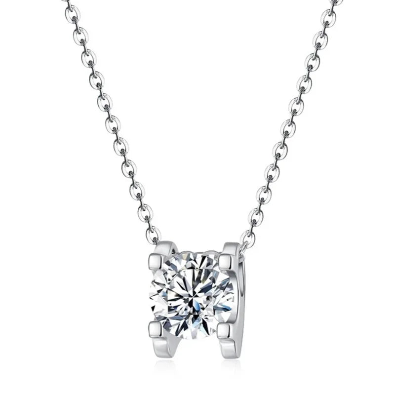 sterling silver jewelry - 925 Silver Pendant Necklace SLM0028N-2 CT-45 cm front view