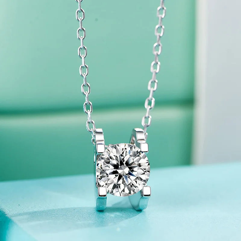 sterling silver jewelry - 925 Silver Pendant Necklace SLM0028N-2 CT-45 cm side view