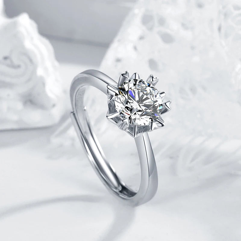 sterling silver jewelry - 925 Silver Ring SLM0025R-1.0 CT-AJ detail view