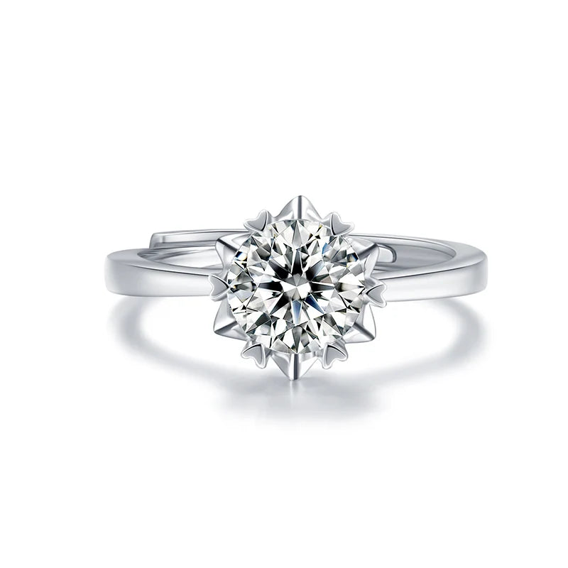 sterling silver jewelry - 925 Silver Ring SLM0025R-1.0 CT-AJ open view