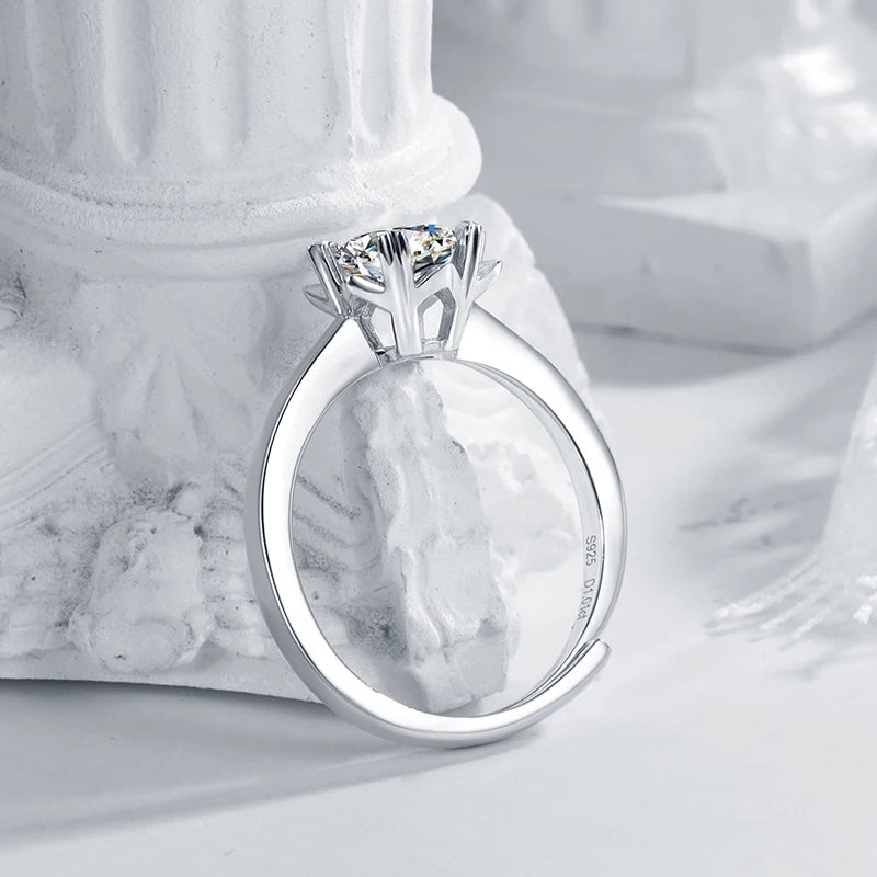 sterling silver jewelry - 925 Silver Ring SLM0025R-1.0 CT-AJ side view