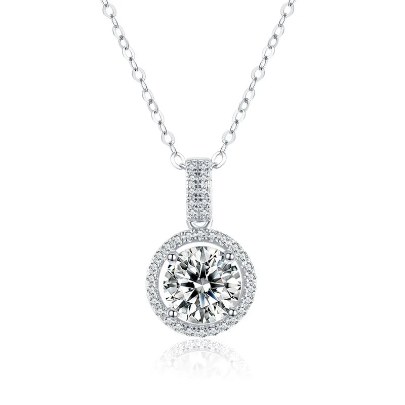 sterling silver jewelry - 925 Silver Pendant Necklace SLM0030N-2 CT-45cm AJ front view