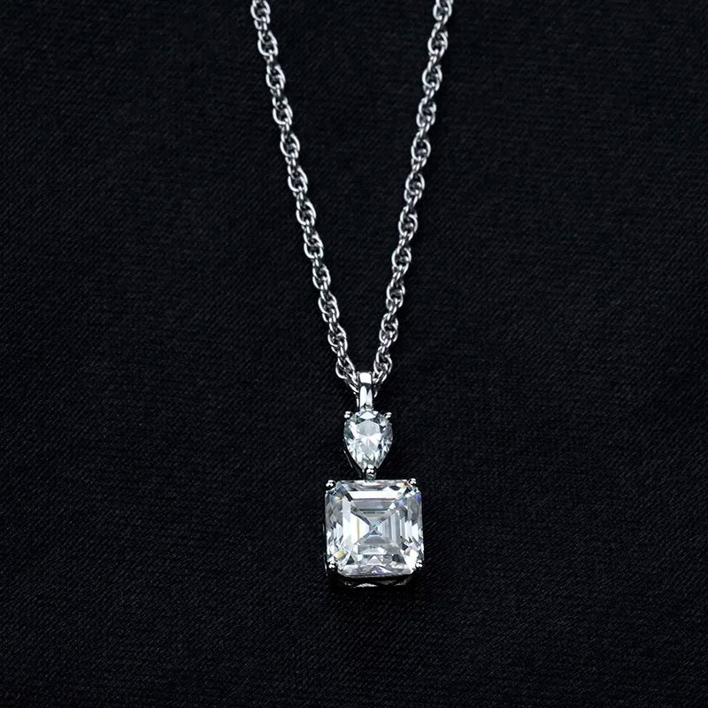 sterling silver jewelry - 925 Silver Necklace Pendant SLM0032N-White-40-45cm AJ detail view