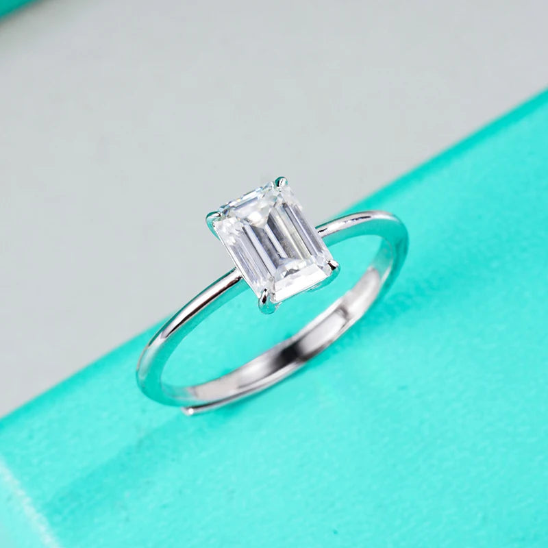 sterling silver jewelry - 925 Silver Ring SLM0027R-1.0 CT-AJ side view