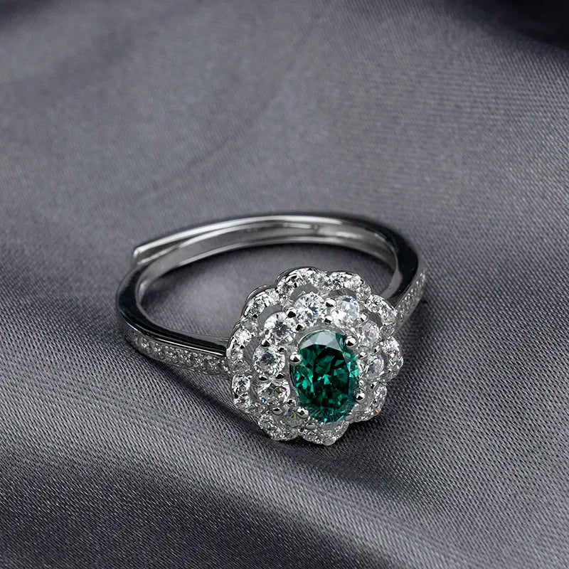 sterling silver jewelry - 925 Blue Green Ring SLM0031R-Blue-AJ product view 05