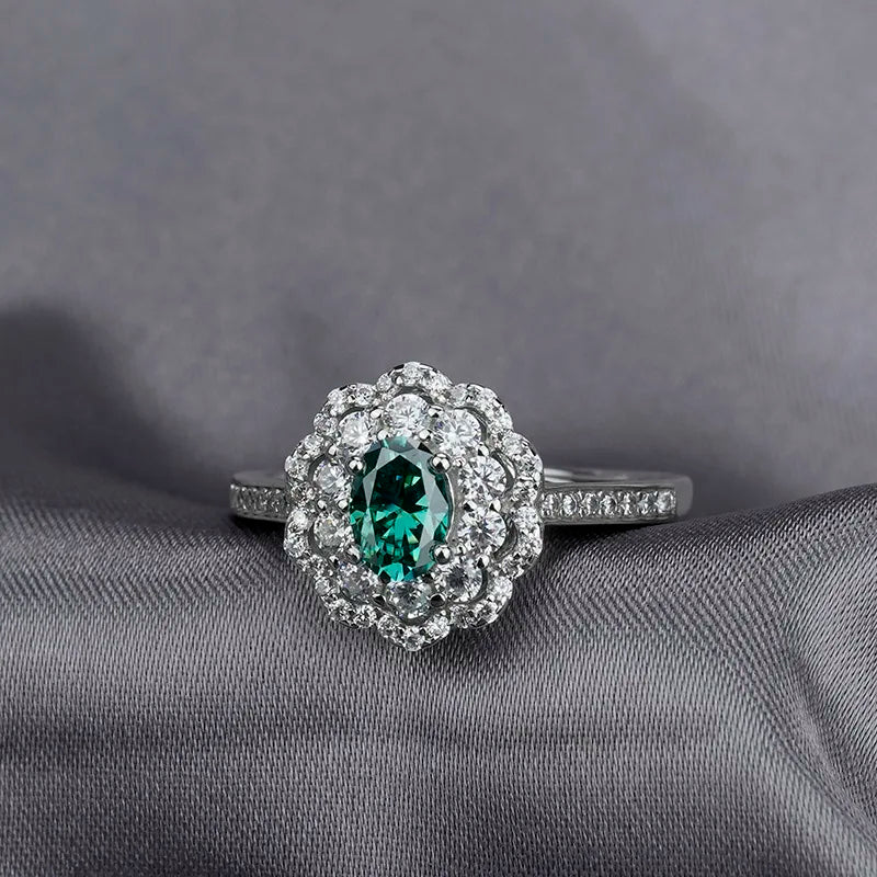 sterling silver jewelry - 925 Blue Green Ring SLM0031R-Blue-AJ product view 06