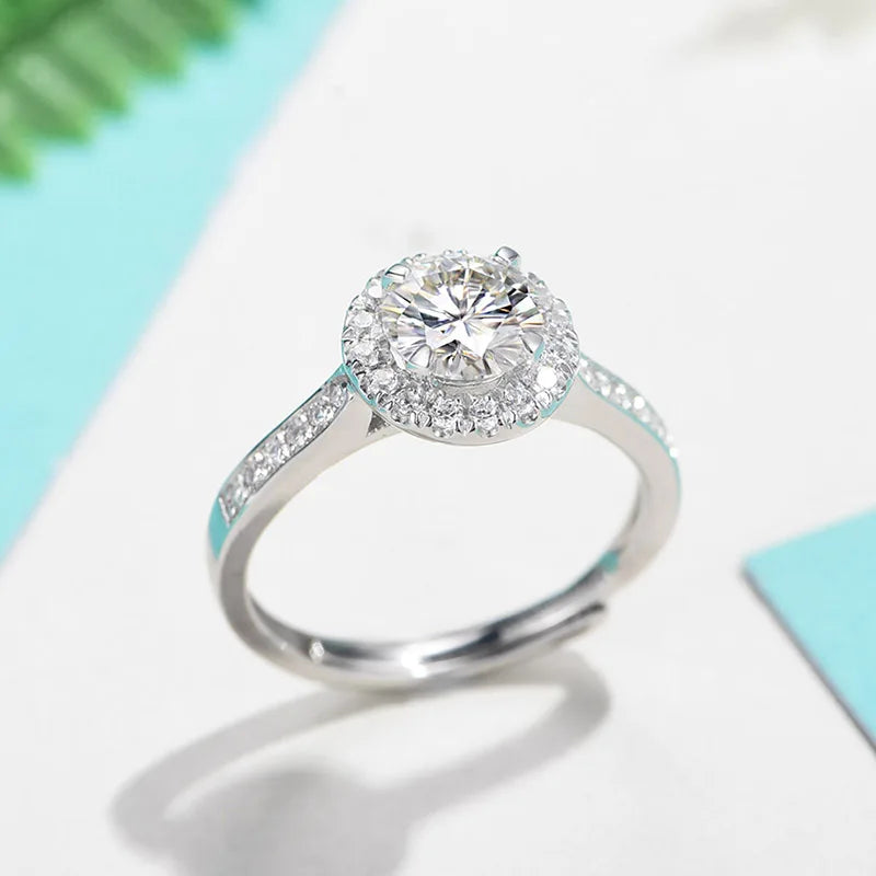 sterling silver jewelry - 925 Silver Ring SLM0015R-1.0 CT-AJ side view