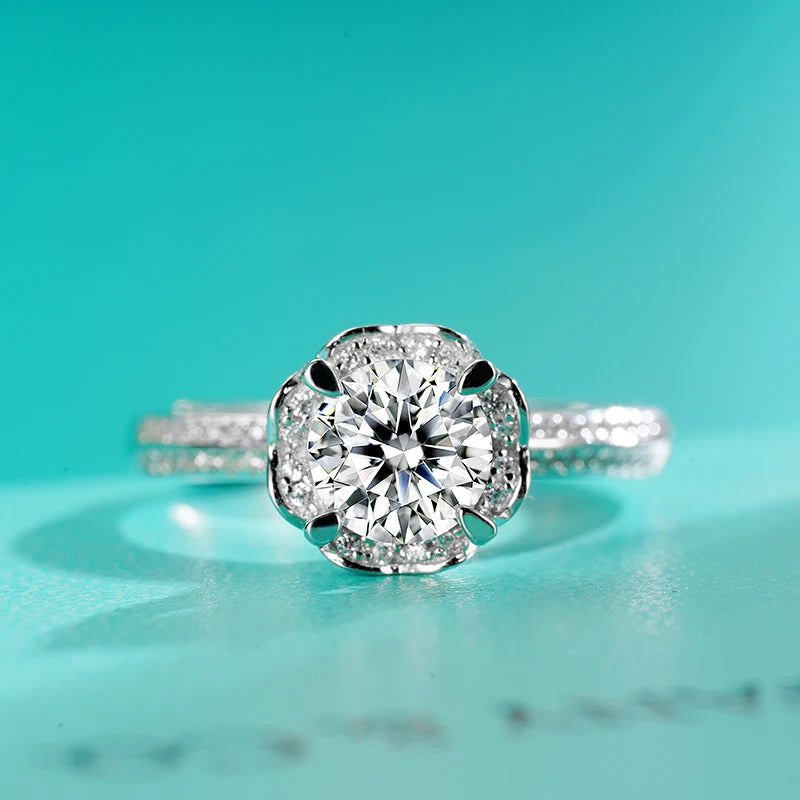 sterling silver jewelry - 925 Silver Ring SLM0034R-1.0 CT-AJ detail view