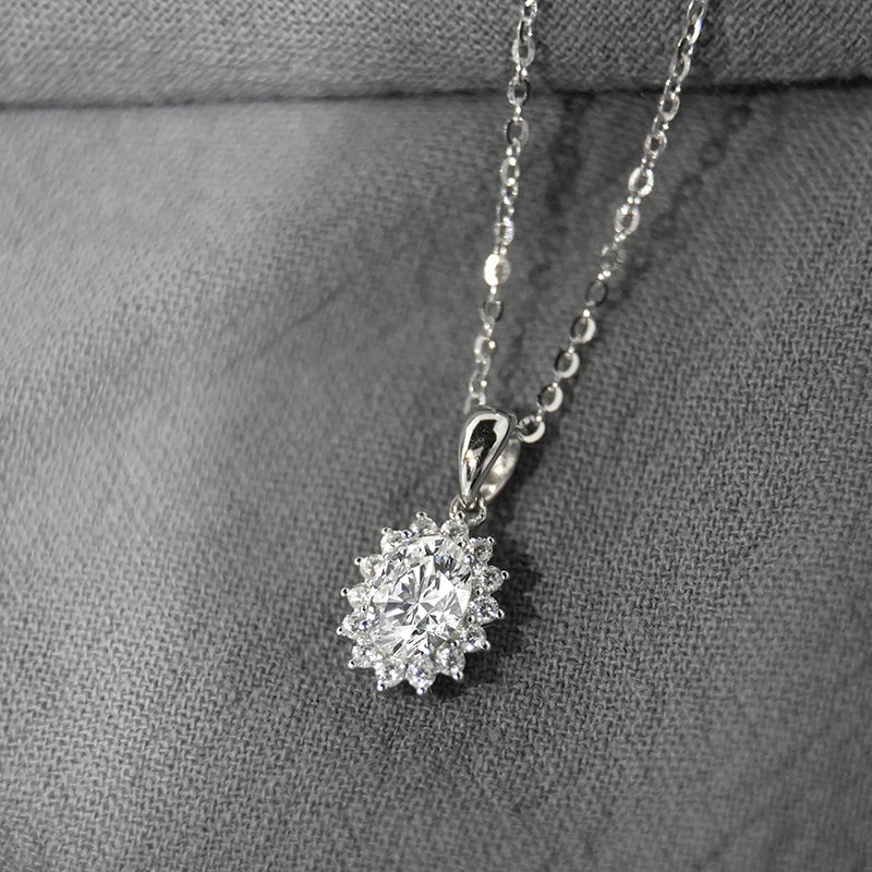 sterling silver jewelry - 925 Silver Pendant Necklace SLM0037N-1 CT-40-45cm AJ side view