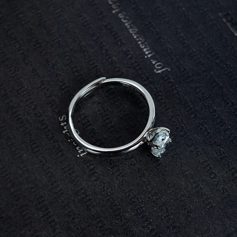 sterling silver jewelry - 925 Silver Ring SLM0037R-1.0 CT-AJ open view