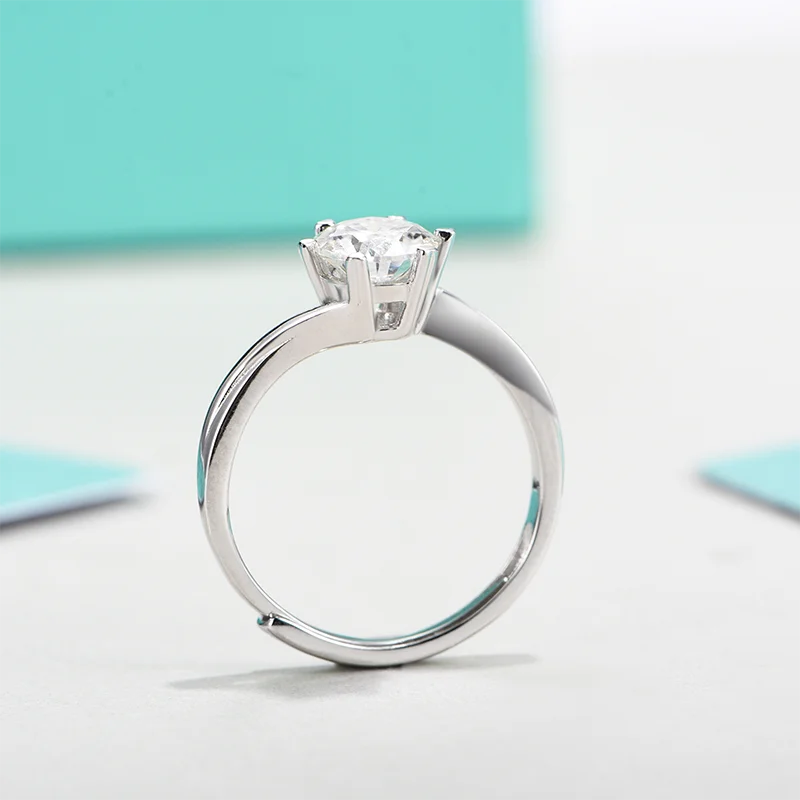 sterling silver jewelry - 925 Silver Ring SLM0040R-1.0 CT-AJ detail view