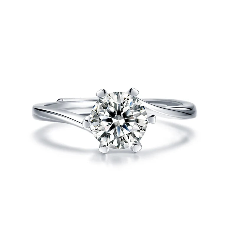 sterling silver jewelry - 925 Silver Ring SLM0040R-1.0 CT-AJ open view