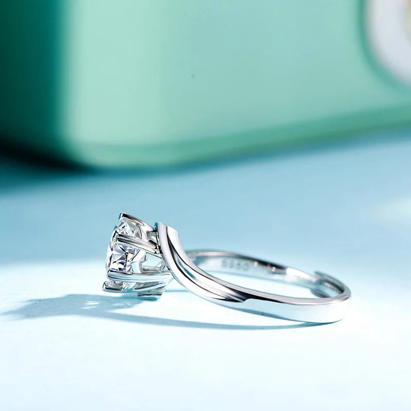 sterling silver jewelry - 925 Silver Ring SLM0041R-1.0 CT-AJ detail view