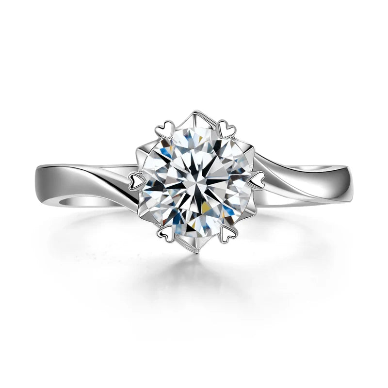 sterling silver jewelry - 925 Silver Ring SLM0041R-1.0 CT-AJ open view