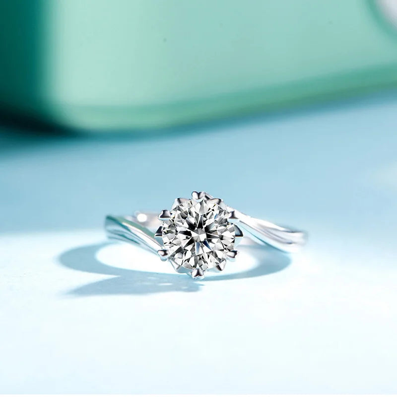 sterling silver jewelry - 925 Silver Ring SLM0041R-1.0 CT-AJ side view