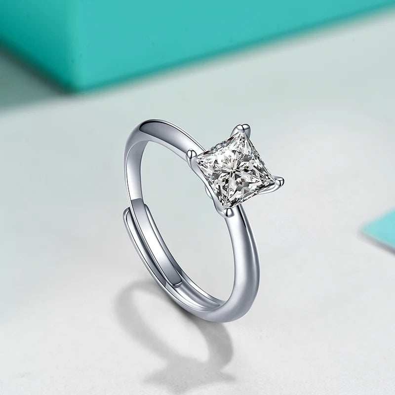 sterling silver jewelry - 925 Silver Ring SLM0042R-1.0 CT-AJ side view