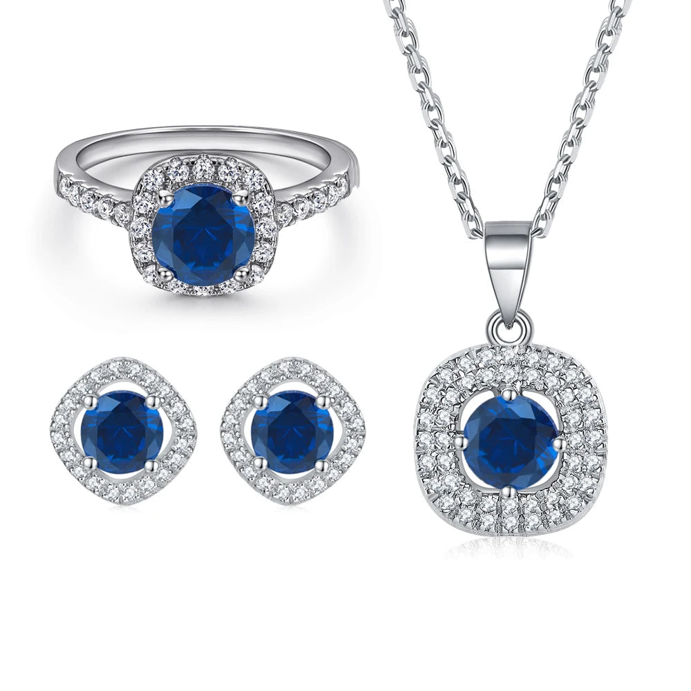 sterling silver jewelry - 925 Silver Ring Necklace Earring SLZ0002SET-TLTZ024-7 product view 09