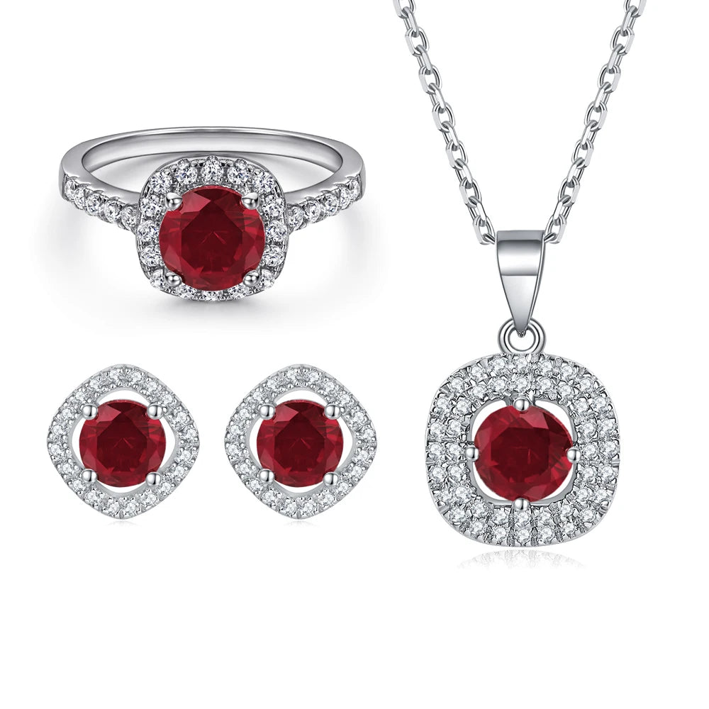 sterling silver jewelry - 925 Silver White Ring Necklace Earring SLZ0005SET-TLTZ032-6 product view 07