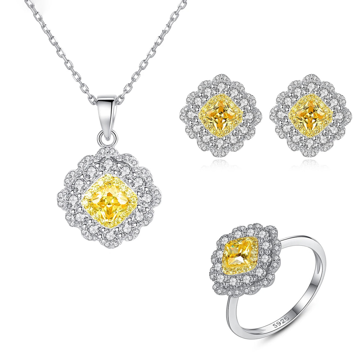sterling silver jewelry - 925 Silver Ring Necklace Earring SLZ0004SET-SS-JS07-7 product view 12