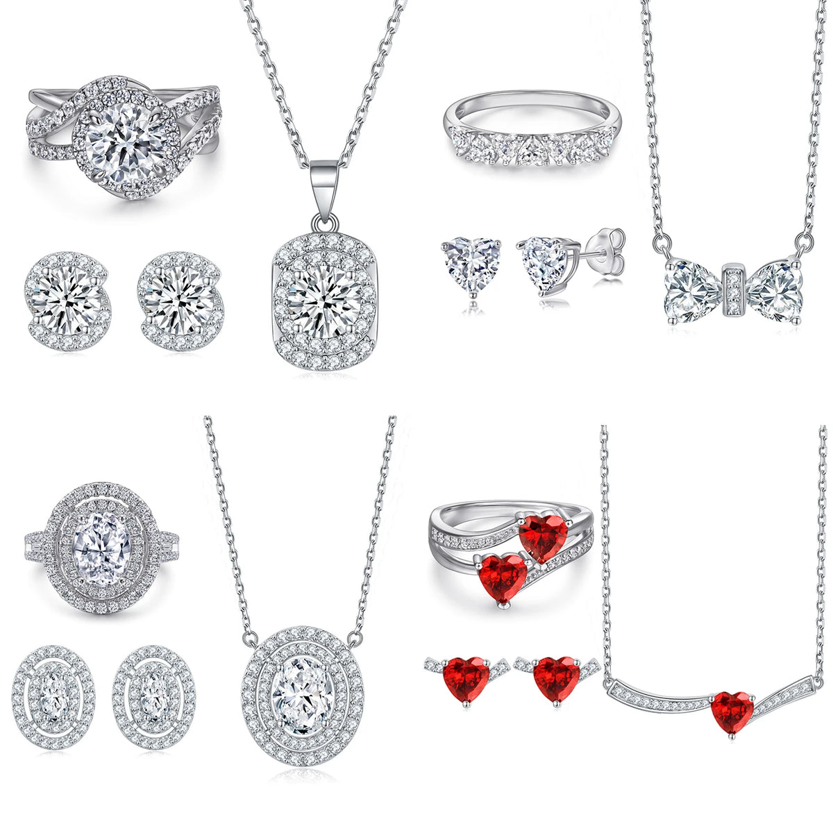 sterling silver jewelry - Ring Necklace Earring SLZ0001SET-TLTZ075-7 detail view