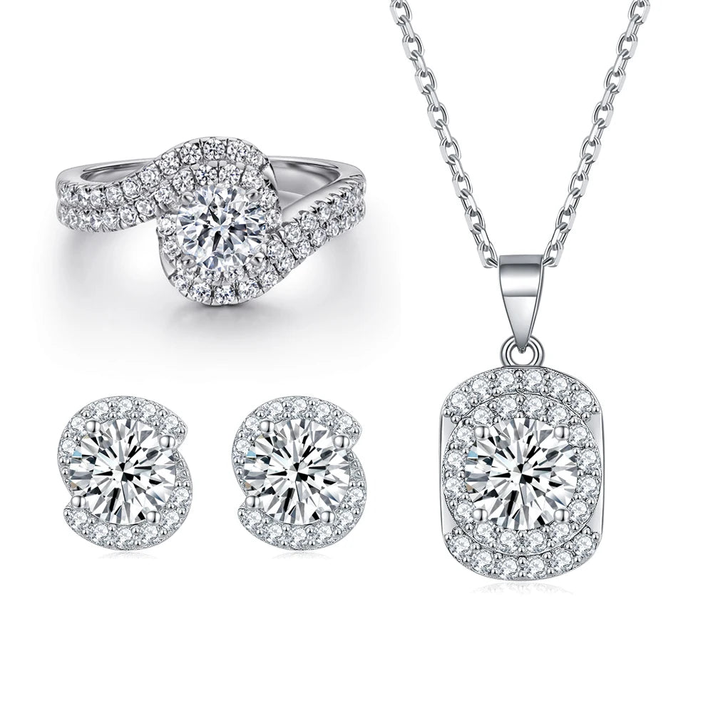 sterling silver jewelry - Ring Necklace Earring SLZ0001SET-TLTZ075-7 product view 06