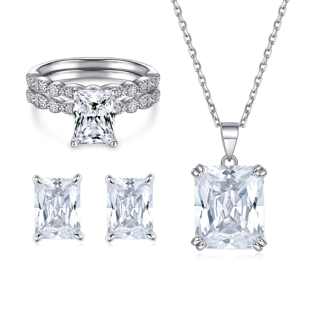 sterling silver jewelry - Ring Necklace Earring SLZ0001SET-TLTZ075-7 product view 20