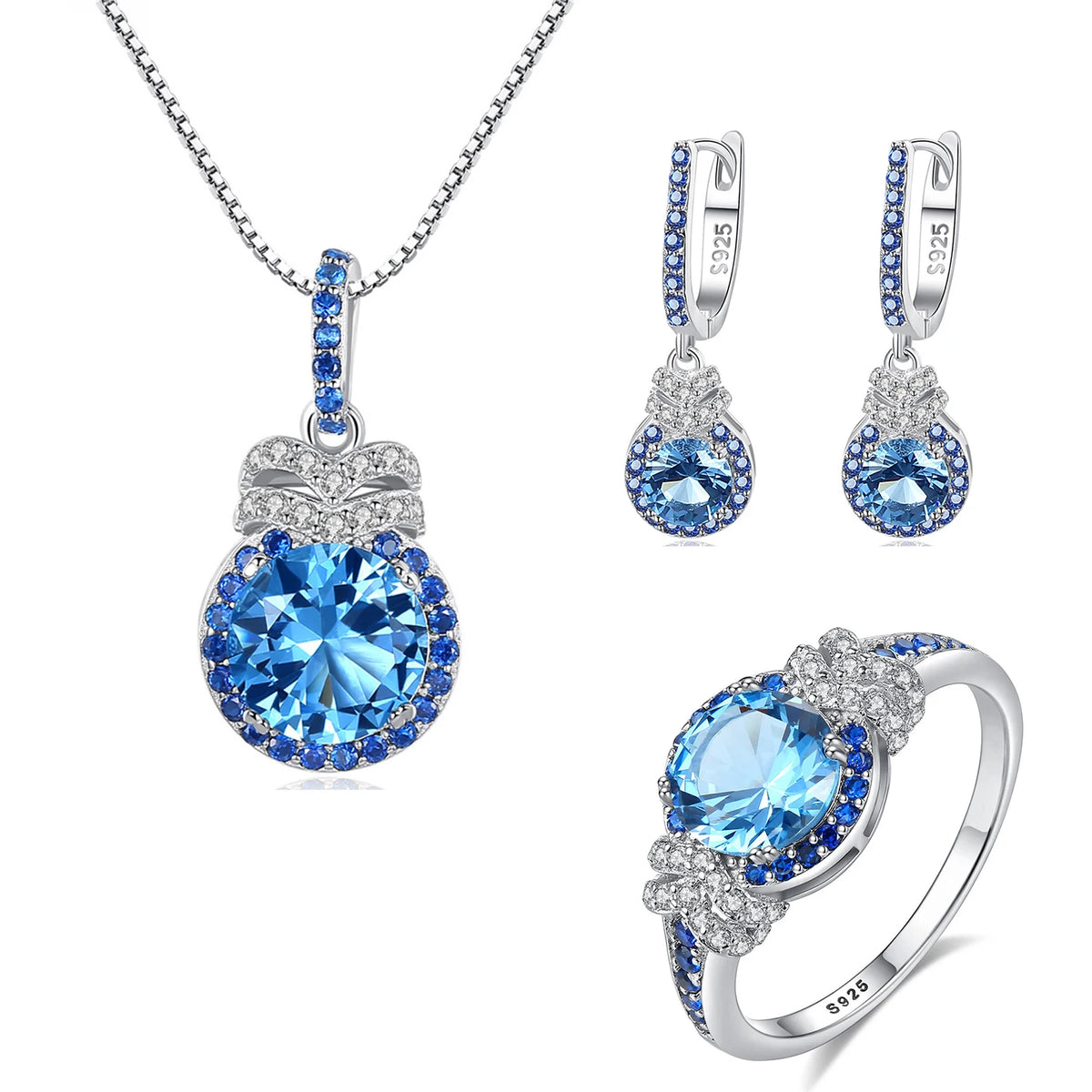 sterling silver jewelry - Ring Necklace Earring SLZ0001SET-TLTZ075-7 product view 21