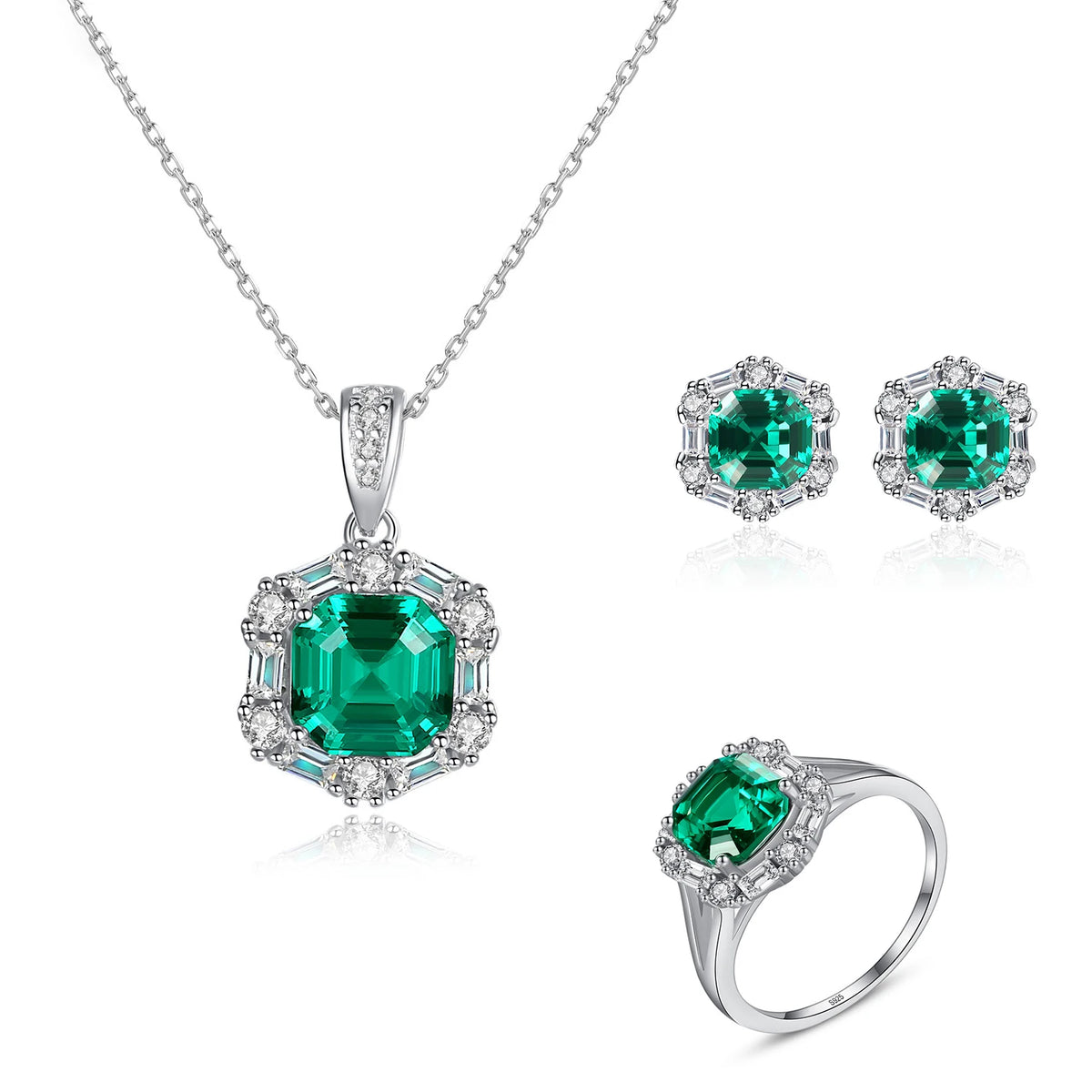sterling silver jewelry - Ring Necklace Earring SLZ0001SET-TLTZ075-7 product view 32
