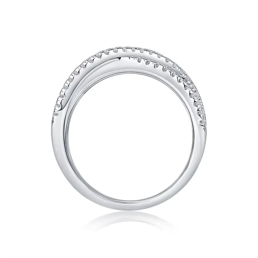 sterling silver jewelry - 925 Silver Ring SLM0098R-White-6 open view