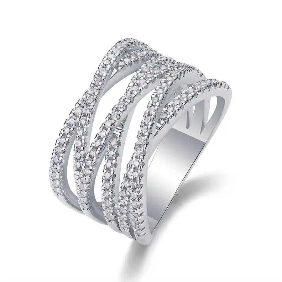sterling silver jewelry - 925 Silver Ring SLM0098R-White-6 product view 07
