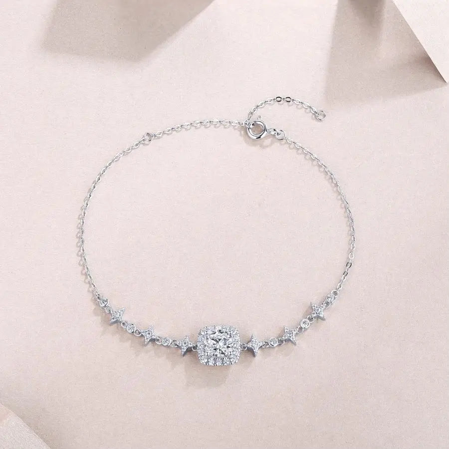 sterling silver jewelry - 925 Silver Necklace Bracelet SLM0011B-White side view