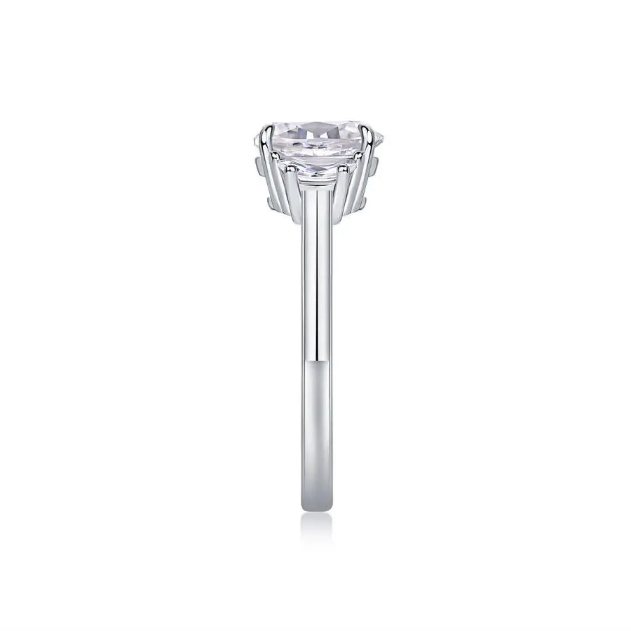sterling silver jewelry - 925 Silver Ring SLM0097R-White-6 open view