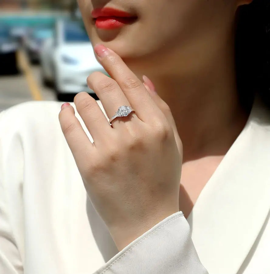 sterling silver jewelry - 925 Silver Ring SLM0097R-White-6 product view 05