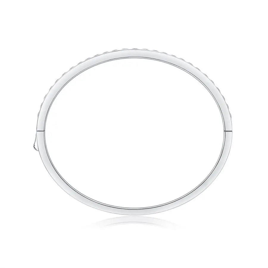 sterling silver jewelry - Silver White Bracelet SLM0009B-White open view