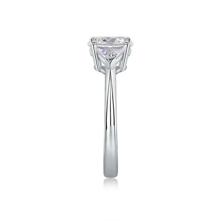 sterling silver jewelry - Silver Ring SLM0110R-White-6 open view