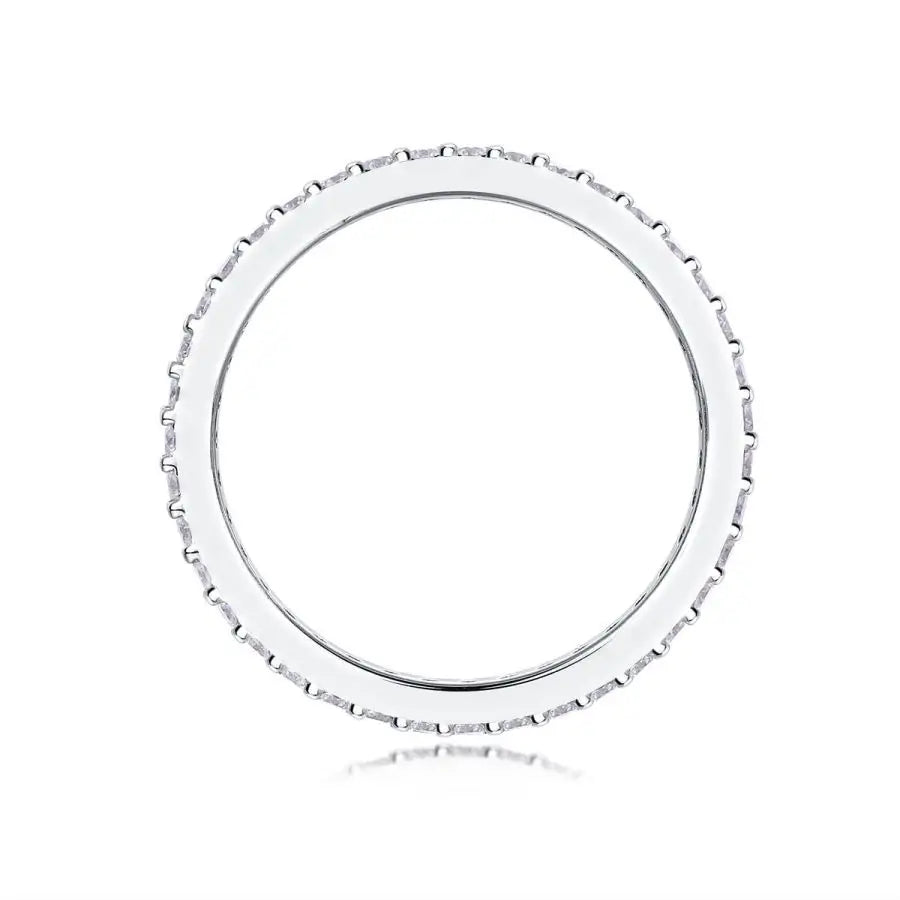 sterling silver jewelry - 925 Ring Rings SLM0103R-White-6 open view